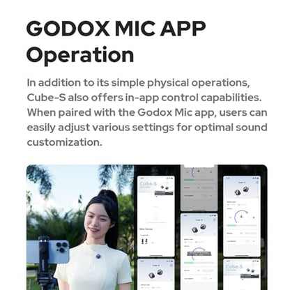 Godox Cube-SL kit1 2.4G Wireless Lavalier Microphone for iPhone 14/13/12,Lightning Mini Lapel Microphone Wireless,Hi-Fi Audio,1000FT Range,Noise Cancellation,30H Battery for Streaming Video Recording - size: CUBE-SL-Kit1