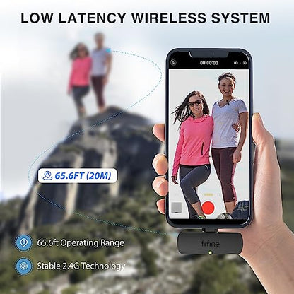 FIFINE Wireless Lavalier System with 2 Microphones, Lapel Mic Clear Sound for YouTube Video Interview Vlog, Dual Mini Mic with Type C Receiver for Android Phone/Tablet/Iphone15(USB C) Laptop-M8