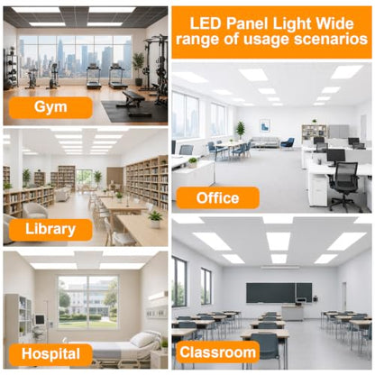 4 Pack 2X4 LED Flat Panel Light Drop Ceiling Office Fixture 5 CCT 3000K-6500K Adjustable & 5 Wattage 30W-40W-50W-60W-72W Selectable, 0-10V Dimmable,LED Troffer Flat Panel Light - size: 2x4 4PACKS