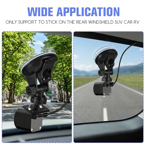 Rear View Mirror Mount Dash Cam Suction Cup Mount Adjustable Dashboard Windshield Monitor Mounting Bracket Holder for Rearview Mirror Reverse Camera Mounting for Truck Auto SUV