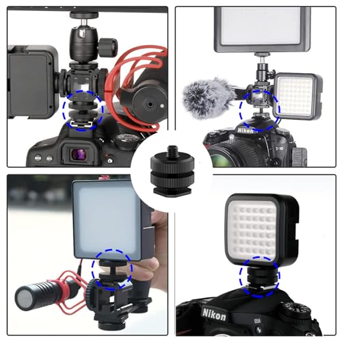 Camera Hot Shoe Mount(2 Pack) to 1/4"-20 Tripod Screw Adapter Flash Shoe Mount for DSLR Camera Rig - size: 2 Pack