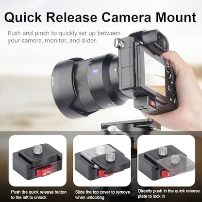 Quick Release Plate Mount Adapter,Easy Setup with 1/4" Screw Tripod Mount Adapter for Go Pro/DJI/Insta360/Sony ZV-1F/Canon G7X Mark III for Tripod/Monopod/Slider (MR63016) - style: MR63016