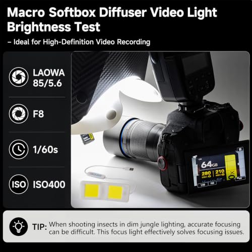 Macro Fill Light for Macro Flash Diffuser Softbox, 5V 10W LED White Diffuser Light, Portable Macro Photography Focus Assist Light for Insect Shooting and Close-Up Video - size: macro light