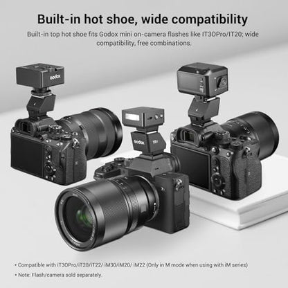 Godox TR-S TTL Camera Flash Hot Shoe Riser for Sony, Compatible with Godox iT30Pro iT20 iT22 IM20 IM22 IM30, 0-90° Tilting Head for Soft Bounce Light and Direct Flash - size: Godox TR-S