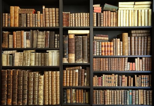 Vintage Bookshelf Backdrop 6x4ft Old Library Bookcase Photography Backdrop Office Zoom Meeting Video Call Conference School Graduation Party Supplies Decoration Banner Photo Shoot Props - size: 6X4FT