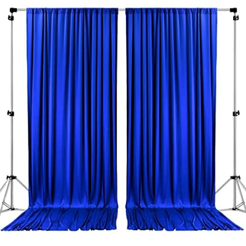 AK TRADING CO. 10 feet x 10 feet Polyester Backdrop Drapes Curtains Panels with Rod Pockets - Wedding Ceremony Party Home Window Decorations - Royal Blue (DRAPE-5x10-ROYAL) - color: Royal Blue, size: 60"W x 120"L (Pack of 2)