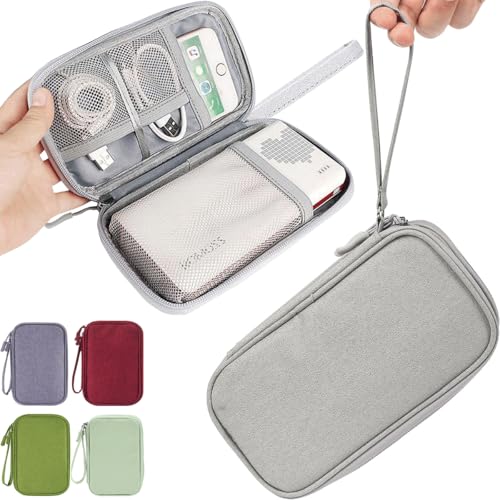 CAAORDKSO Cord Organizer Travel Cable Organizer Bag Tech Electronic Organizer Travel Case, Waterproof Electronic Accessories Pouch Bag for Cable, Cord, Charger, Phone, Power Bank, Earphone(Light Grey) - color: Light Grey