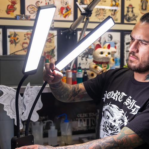 Lume Cube Flex Light Pro - Portable Dual LED Lamp with Tripod and Phone Holder Mount | Flexible 2-Point LED Lights for Tattoo Artists, Beauticians, aestheticians, lash Artists, and Content Creators