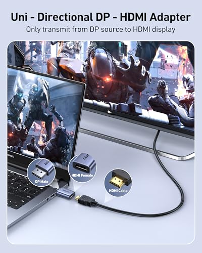 BENFEI 4K DisplayPort to HDMI Adapter 2-Pack, Unidirectional DP 1.2 Computer to HDMI 1.4 Screen Converter Male to Female - Compatible with Laptop, Desktop, Monitor, HDTV, AMD/NVIDIA Graphics