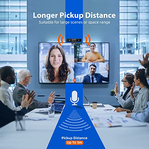 4K Zoomable Webcam with Upgraded Remote Control, 8MP Sony Sensor Webcam with Microphone and 4X Digital Zoom, Pro USB Webcam for Streaming/Conference/Online Teaching/Video Calling/Zoom/Skype