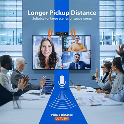4K Zoomable Webcam with Upgraded Remote Control, 8MP Sony Sensor Webcam with Microphone and 4X Digital Zoom, Pro USB Webcam for Streaming/Conference/Online Teaching/Video Calling/Zoom/Skype