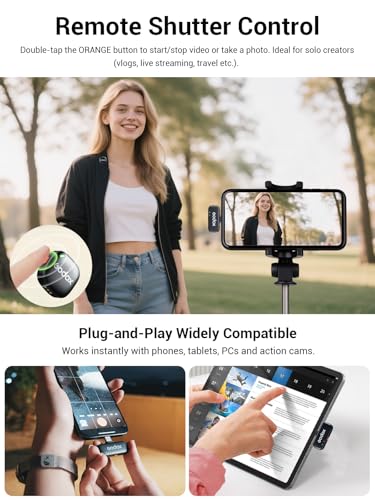GODOX C01 KIT2 Wireless Microphone, 48kHz/24-bit Professional Lavalier Mic 60W Fast Charging Mini Microphones 7g Ultralight,54H,Noise Reduction,200M Low Latency (2TX+1RX+USB-C+Charging Case)