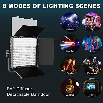 GVM RGB Video Lights with APP Control, 50W Full Color Studio Video Lighting Kit, Led Video Lights for YouTube Photography Lighting, 3 Packs Led Light Panel, Aluminum Alloy Shell, 3200K-5600K - size: 50RS3L
