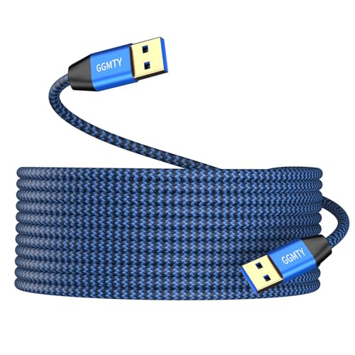 USB to USB Cable 1.5FT,Durable Braidedfor USB 3.0 Male to Male Type A to Type A Cable Data Transfer Compatible with Hard Drive, Laptop, DVD Player, TV, USB 3.0 Hub, Monitor, Camera - size: 1.5FT