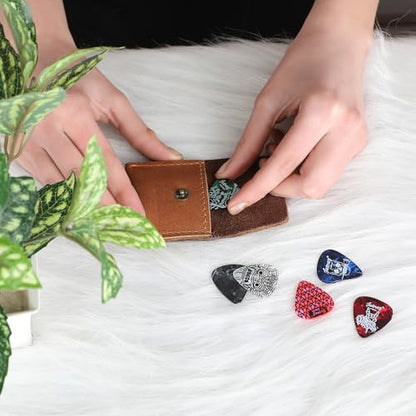 Leather Ring Pouch, Leather Jewelry Holder, Wedding Case for Men and Women - Full Grain Pouch for Engagement Handcrafted Bridal Jewellery Storage, Guitar Picks Camera SD Card Holder- Tan - color: Tan