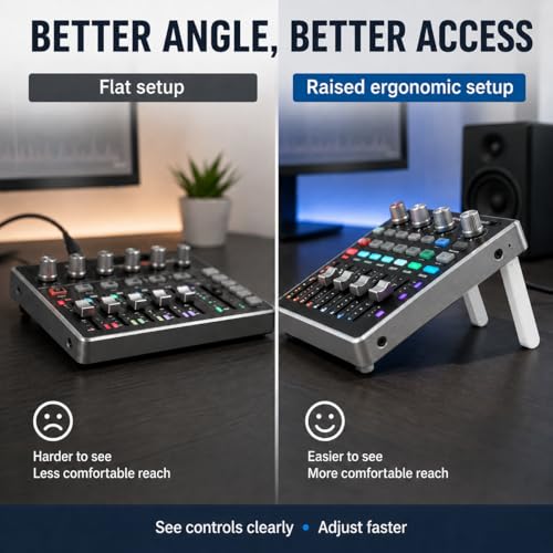 Angled Stand Legs for PCPanel Pro RGB Audio Controller – Ergonomic Tilt Display Mount | Stable Desktop Positioning | Professional Studio Mixer Accessory Kit