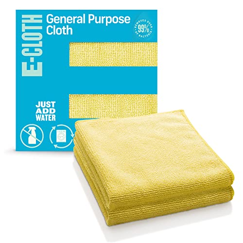 E-Cloth Microfiber Cloth, World's Leading Premium Microfiber Cleaning Cloth, Twice as Durable as Competition, 1 Year Guarantee, Ideal for Kitchen, Countertops, Sinks, and Bathrooms, Yellow, 2 Pack - color: Daffodil Yellow - 2 Pack, size: New Version