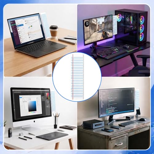 Marspark Back to School Magnetic Monitor Memo Board 11.42 x 3.54 Inches Plastic Notebook with Magnets Adhesive Strips Clear Screen Message Holder for Computer Monitors Office Classroom Supplies