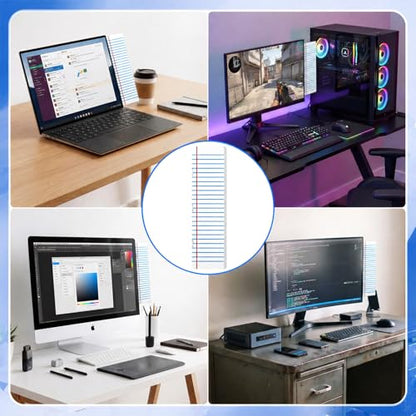 Marspark Back to School Magnetic Monitor Memo Board 11.42 x 3.54 Inches Plastic Notebook with Magnets Adhesive Strips Clear Screen Message Holder for Computer Monitors Office Classroom Supplies