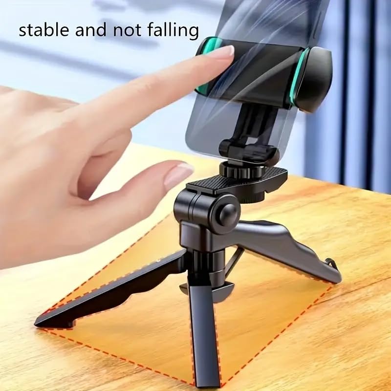 Tripod Mini Flexible Phone Tripod Stand Vlog Selfie Stick with PhoneHolder, Mini Foldable Fandheld Phone Stand Compatible with iPhone Samsung Google,Black - color: Black, size: Tripod Stand