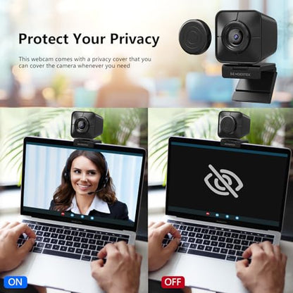 4K Webcam for PC, PDAF Streaming Camera with Dual Noise-reducing Mics, Fast Auto Focus, Auto Light Correction, 5x Zoom, 8MP USB Webcam with Privacy Cover, Plug and Play, for Switch 2/ Zoom/Teams/Meet