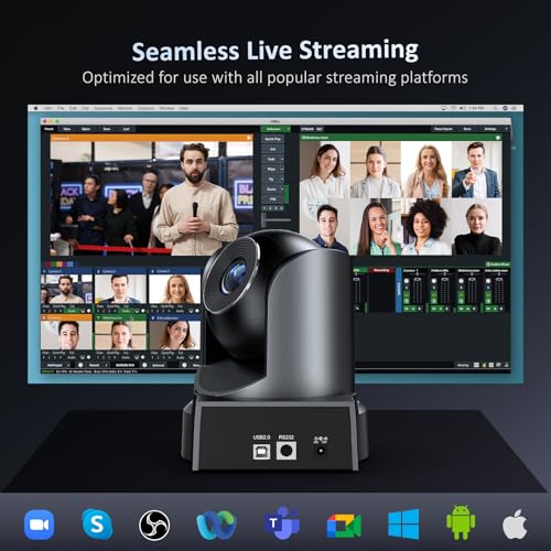 NexiGo Conference Room PTZ Camera System with 10X Optical Zoom, Remote Control, USB Output & Autofocus for Live Streaming, Meetings, Church Services, Education, for OBS/Zoom/Skype | Easy Setup - style: Optical Zoom FHD