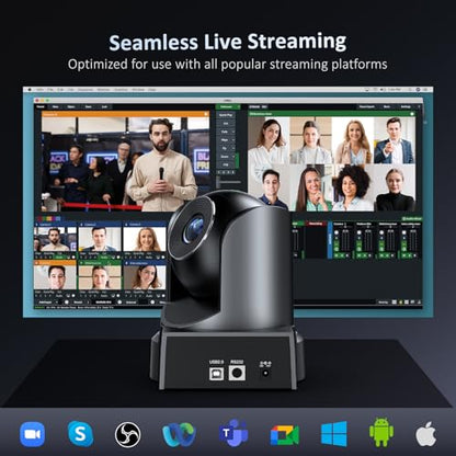 NexiGo Conference Room PTZ Camera System with 10X Optical Zoom, Remote Control, USB Output & Autofocus for Live Streaming, Meetings, Church Services, Education, for OBS/Zoom/Skype | Easy Setup - style: Optical Zoom FHD