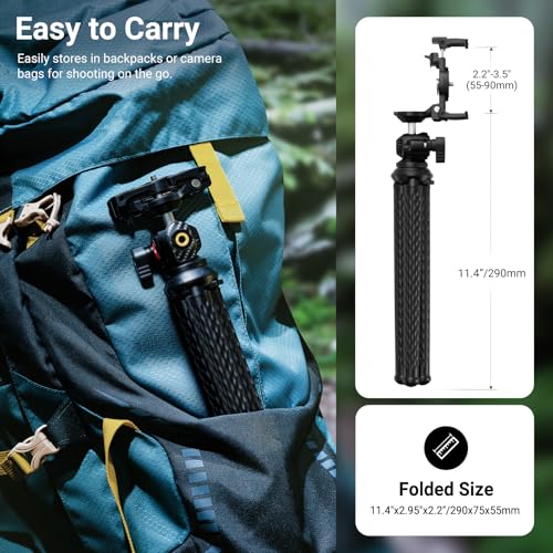 NEEWER Flexible Phone Tripod, Small Mini Camera Webcam Desk Stand, Phone Holder & Action Camera Mount Adapter Compatible with iPhone GoPro DJI Pocket 4 3 Xtra Muse Insta360 for Video Recording, TP34