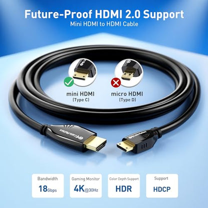 Cable Matters High-Speed Long 4K Mini HDMI to HDMI Cable - 25ft, HDMI2.0 Ready for Tablets, Nikon, Sony, Canon DSLR, Raspberry Pi Zero - size: 25 ft