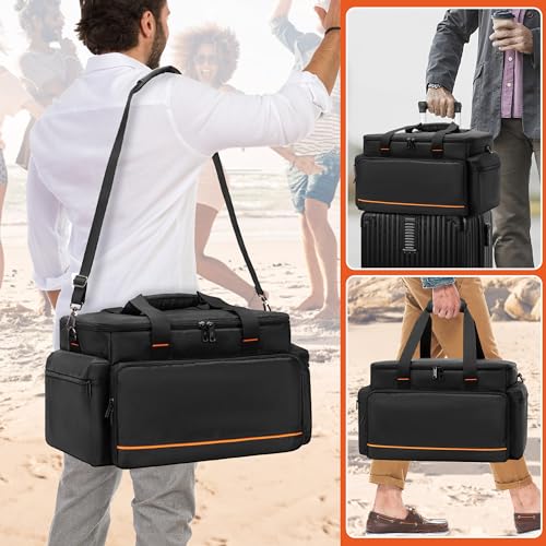 Trunab DJ Cable File Bag with Adjustable Dividers, 15.6'' Laptop Sleeve, Travel Musicians Gig Organizer Bag for DJ Gear, Music equipment and Accessories