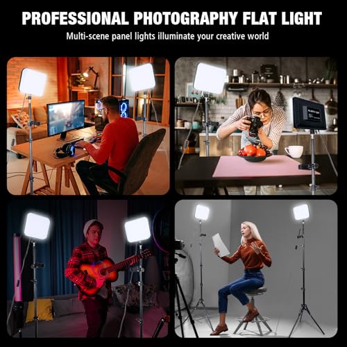 Light for Video Recording, Photography Lighting Kit Studio Lights with 6.5ft Stand, Phone Holder and Bag for TikTok, YouTube, Live Streaming, Podcast, Vlogging (LOMTAP)
