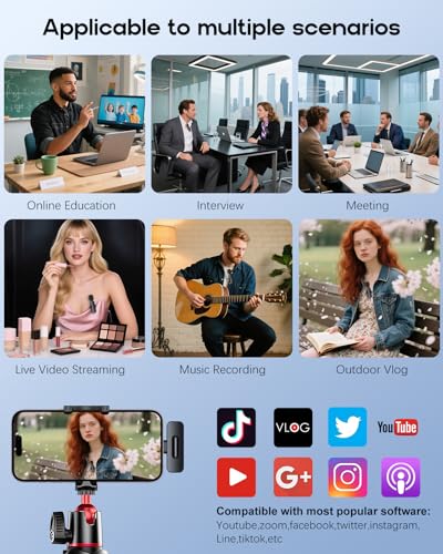Wireless Mini Microphone for iPhone, Android, iPad, 2-Pack | Noise Reduction, Clear Voice, USB-C, for Video Recording, TikTok, Podcast, Content Creation