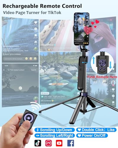 Vlogging Kit for iPhone/Android, 63”Auto Face Tracking Tripod for iPhone with Light, Wireless Microphones, Scrolling Remote Control for TikTok, Content Creator Kit for YouTube Starter - size: 63 inches
