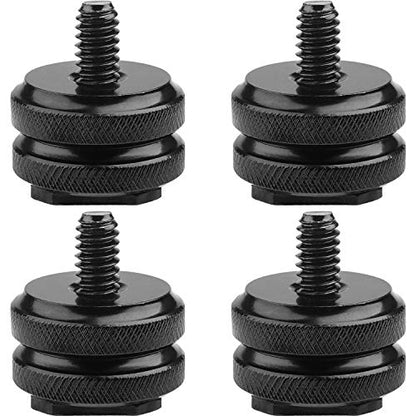 Camera Hot Shoe Mount to 1/4"-20 Tripod Screw Adapter,Flash Shoe Mount for DSLR Camera Rig (Pack of 4) - color: Hot Shoe Mount 4Pack