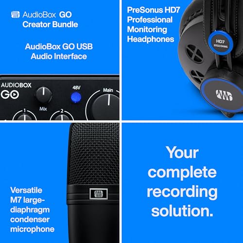 PreSonus AudioBox Go Creator Complete Studio Bundle - size: AudioBox GO + Mic + Headphones