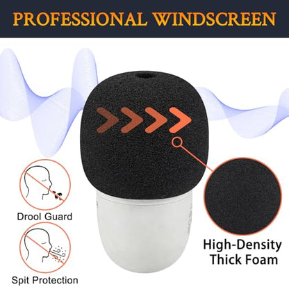 SOULWIT 2Pcs Pop Filter for Razer Seiren V3 Mini - Black | Do Not Fit Seiren V3(2024 Gen3), Seiren Mini(2020 Gen1) Mircophones