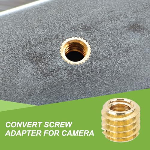 PATIKIL 1/4" Female to 3/8" Male Convert Screws Adapter, 12 Pcs Tripod Thread Adapter Mount for Camera Monopod Video DSLR SLR Mic Stand, Gold
