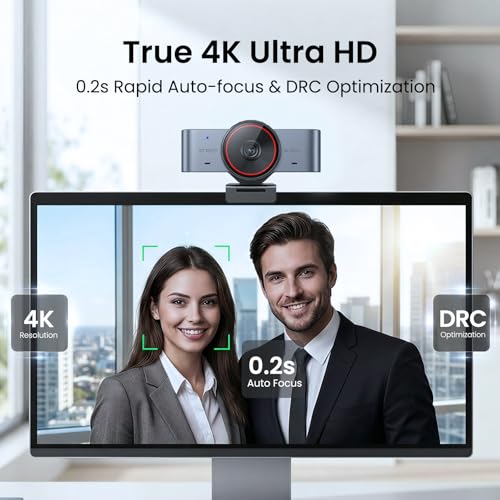 EMEET C960 Ultra 4K Webcam for Mac & PC, 1/1.5" Large Sensor, Metal Body, 0.2s Autofocus, DRC, Whiteboard Mode, Built-in Privacy Cover, 2 Mics, USB Webcam 4K for Meetings, Streaming & Content Creation - style: 4K Ultra