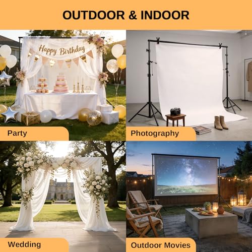 ShowMaven Backdrop Stand, 6.4ft x 10ft Adjustable Photo Background Stand with Carry Bag for Photography Photo Video Studio, Baby Shower, Birthday Party (6.4ftx10ft) - size: 6.4ftx10ft