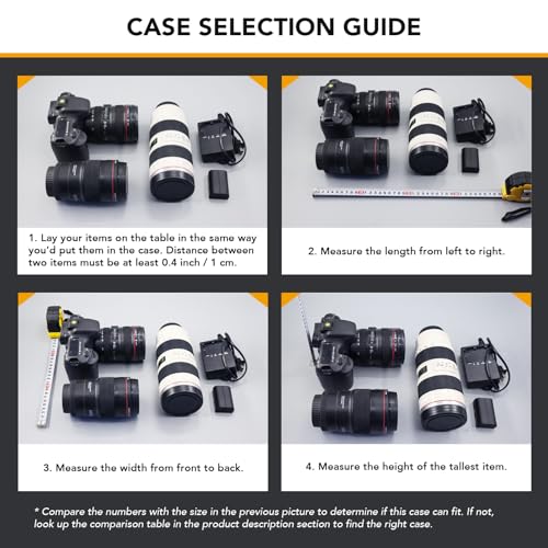 Lykus HC-5011 Waterproof Hard Case with Customizable Foam, Interior size 20.7x8.1x3.5 in, Suitable for long slim items