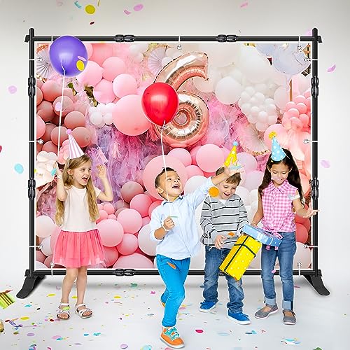 Backdrop Banner Stand, 10x8FT Heavy Duty Adjustable Step and Repeat Stand - size: 10*8 FT