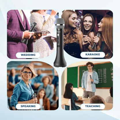 Bluetooth Microphone Wireless Voice Amplifier With 3 Sound Effects H9 | Professional Intelligent Handheld Mic Speaker, 15W Microphone with Built in Speaker for Karaoke Teaching Singing Speaking