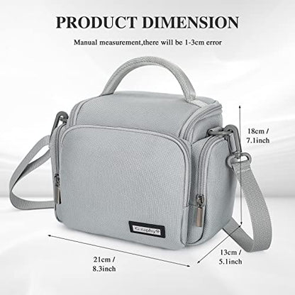 G-raphy Camera Bag Case DSLR SLR Crossbody Sling Photography Bags for Nikon Canon Sony DSLR SLR Mirrorless with Removal Straps(Parma Grey) - color: Parma Grey