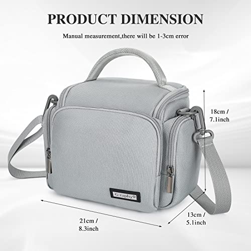 G-raphy Camera Bag Case DSLR SLR Crossbody Sling Photography Bags for Nikon Canon Sony DSLR SLR Mirrorless with Removal Straps(Parma Grey) - color: Parma Grey