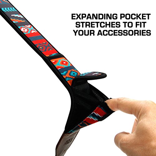 USA Gear TrueSHOT Camera Strap Neoprene Camera Straps - Padded Neck Strap, Pockets, and Quick Release Buckles - Compatible with Canon, Nikon, Sony and More DSLR and Mirrorless Cameras (Southwest) - color: Southwest