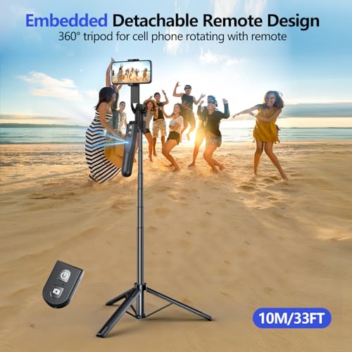 Auto Face Tracking Tripod with 360 Rotation Stand, 70.9"Ai Motion Tracking, Grados de Movimiento Celular Selfie Stick Rotation with Remote, Motion Sensor Phone Stand, for Vlog/Live Stream/Video Record