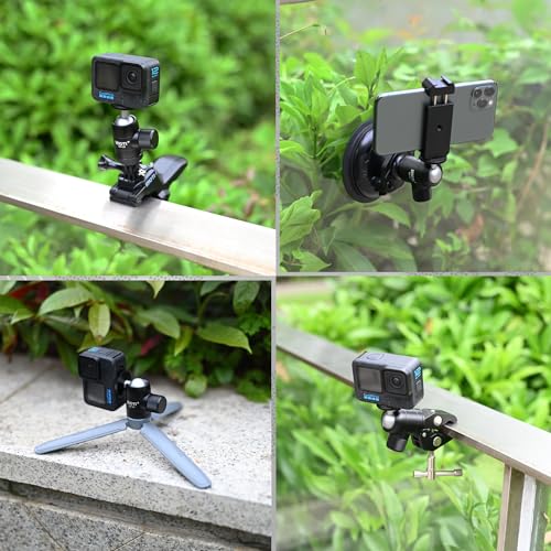 SIOTI Mini Tripod Ball Head, Swivel Mini Ball Head, Panoramic 360° Vertical Pan 90°, Compatible with Projector/DSLR/Action Camera/Cell Phone, and Works with Tripod/Monopod/Light Stand/Cage, etc. - color: Mini Ball Head