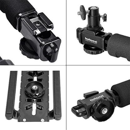 Fantaseal 4in1 DSLR/Mirrorless/Action Camera +Camcorder +Smartphone Stabilizer Holder We-Media YouTube Vlog Low Position Video Rig Mount Fit for GoPro Sony DJI OSMO Action Nikon Canon iPhone Samsung
