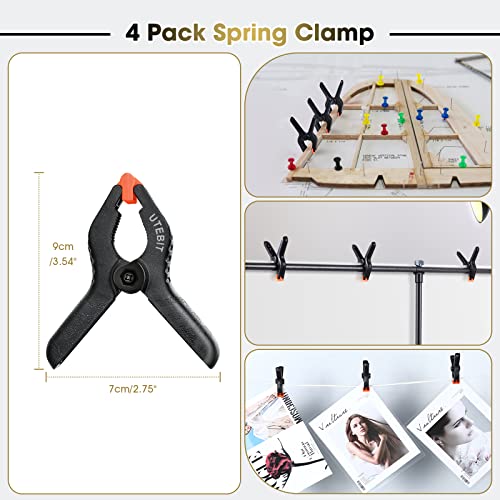 UTEBIT 6.5x10ft Black White Backdrop Screen, High Density Polyester Fabric | Pure Black White Photo Backdrop Curtain Screen with 4 Spring Clamps for Photography Photoshoot Portrait Party Video Studio - size: 3*5FT