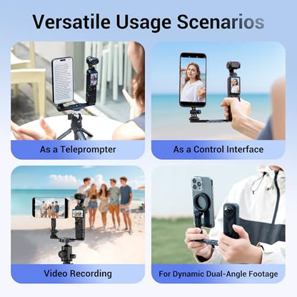 JJC Pocket 4 Magnetic Phone Mount with 1/4" 20 Screw & Thread, Phone Holder for Insta360 X5 X4 X3 / Pocket 4/3 / Xtra Muse Accessories, Compatible with Arca-Swiss Standard, Tripod & Expansion Mount - color: Black -Magnetic Version